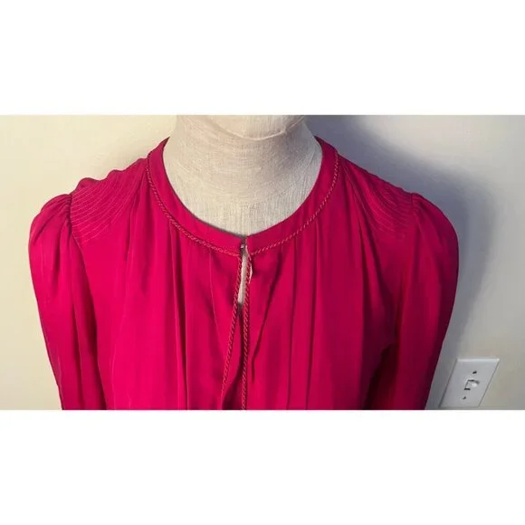 ROBERTO CAVALLI PEASANT BOHO PINK SILK MIDI TIERED DRESS 40 4 - Picture 4 of 15